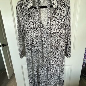 CAbi Monochrome Abstract Print Shirt Dress